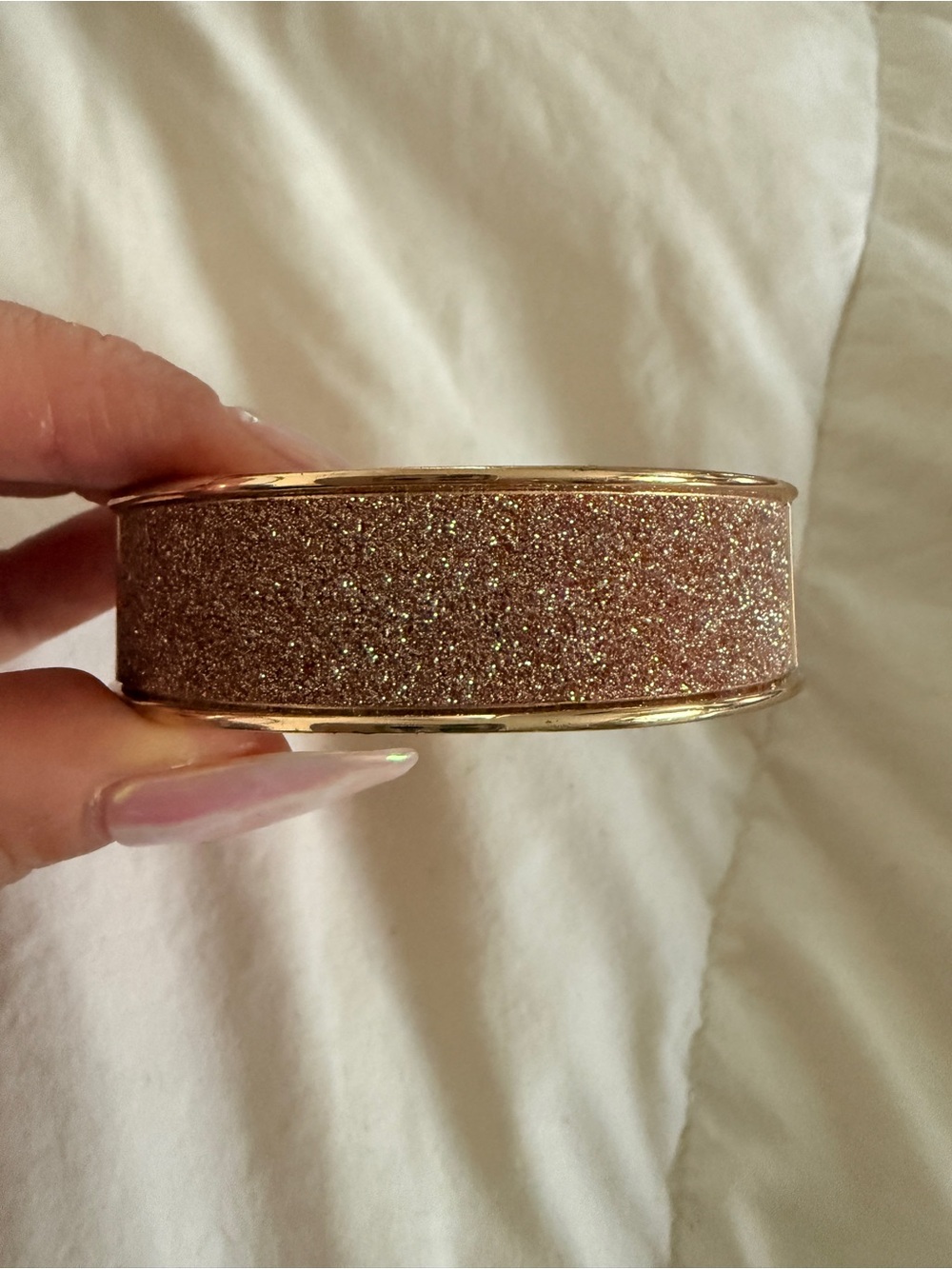 Aldo Sparkling Rose Gold Glitter Bangle Bracelet